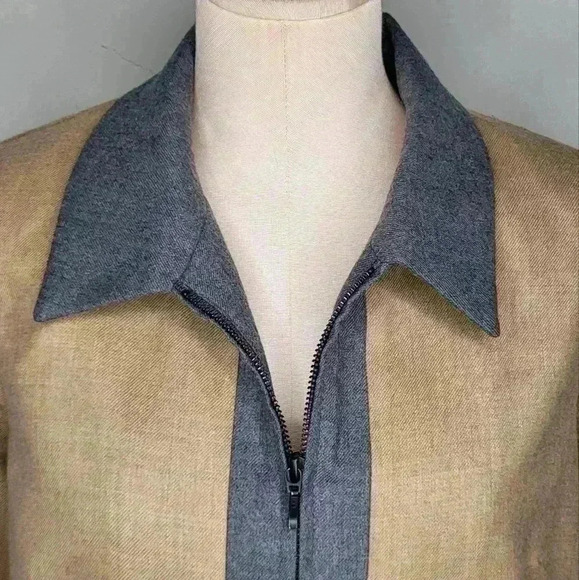 Pendleton Woolen Mills Women Virgin Wool Full Zip Dress Jacket Beige Sz 10 - Picture 2 of 11